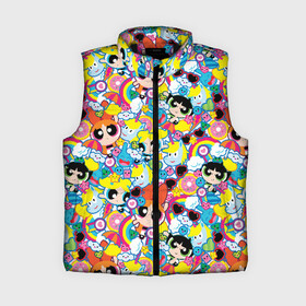 Женский жилет утепленный 3D с принтом Sticker bombs в городе Новоалтайск,  |  | powerpuff girl | ppg | бабблс | баттеркап | блоссом | крошки | крутые девчонки | лютик | пестик | пузырек | супер крошки | супергерой | таунсвиль | цветик