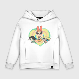 Детское худи Oversize хлопок с принтом Powerpuff girls в городе Новоалтайск, френч-терри — 70% хлопок, 30% полиэстер. Мягкий теплый начес внутри —100% хлопок | боковые карманы, эластичные манжеты и нижняя кромка, капюшон на магнитной кнопке | powerpuff girls | ppg | бабблс | баттеркап | блоссом | крошки | крутые девчонки | лютик | пестик | пузырек | супер крошки | супергерой | таунсвиль | цветик
