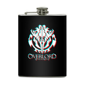 Фляга с принтом Overlord (Glitch). в городе Новоалтайск, металлический корпус | емкость 0,22 л, размер 125 х 94 мм. Виниловая наклейка запечатывается полностью | Тематика изображения на принте: glitch | overlord | аниме | глитч | лого | логотип | оверлорд | сериал