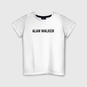 Детская футболка хлопок с принтом ALAN WALKER(+НА СПИНЕ) в городе Новоалтайск, 100% хлопок | круглый вырез горловины, полуприлегающий силуэт, длина до линии бедер | alan walker | dj | dj walkzz | faded | music | алан уокер | диджей | дип хаус | клубная | клубняк | музыка | электро хаус