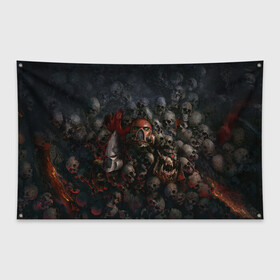 Флаг-баннер с принтом WARHAMMER 40K в городе Новоалтайск, 100% полиэстер | размер 67 х 109 см, плотность ткани — 95 г/м2; по краям флага есть четыре люверса для крепления | Тематика изображения на принте: abaddon | armada | battlefleet gothic | black legion | warhammer 40k | абаддон | чёрный легион