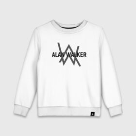 Детский свитшот хлопок с принтом ALAN WALKER в городе Новоалтайск, 100% хлопок | круглый вырез горловины, эластичные манжеты, пояс и воротник | alan walker | dj | dj walkzz | faded | music | алан уокер | диджей | дип хаус | клубная | клубняк | музыка | электро хаус