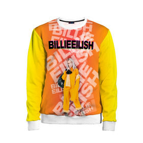 Детский свитшот 3D с принтом Billie Eilish в городе Новоалтайск, 100% полиэстер | свободная посадка, прямой крой, мягкая тканевая резинка на рукавах и понизу свитшота | avatgarde | ayelish | bad guy | bellyache | bilie eilish | bilie elish | billie | billie eilish | eilish | electronic | elish | music | pop | trap | билли айлиш | эйлиш | элиш