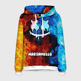 Мужская толстовка 3D с принтом РЮКЗАК MARSHMELLO в городе Новоалтайск, 100% полиэстер | двухслойный капюшон со шнурком для регулировки, мягкие манжеты на рукавах и по низу толстовки, спереди карман-кенгуру с мягким внутренним слоем. | marshmello | диджей | клуб | клубная музыка | маршмеллоу | маршмело | маршмэлло | маршмэллоу | маршмэло | музыка | электронная