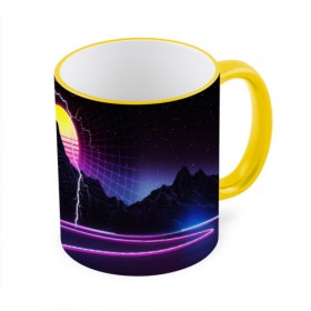 Кружка с принтом RETRO STORM в городе Новоалтайск, керамика | ёмкость 330 мл | bright | colorful | cool | disco | music | music lover | retro | speaker | tape recorder | technique | vintage | винтаж | динамик | диско | магнитофон | меломан | музыка | неон | разноцветный | ретро | техника