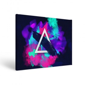 Холст прямоугольный с принтом COLOR TRIANGLE в городе Новоалтайск, 100% ПВХ |  | bright | colorful | cool | disco | music | music lover | retro | speaker | tape recorder | technique | vintage | винтаж | динамик | диско | магнитофон | меломан | музыка | неон | разноцветный | ретро | техника