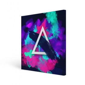 Холст квадратный с принтом COLOR TRIANGLE в городе Новоалтайск, 100% ПВХ |  | bright | colorful | cool | disco | music | music lover | retro | speaker | tape recorder | technique | vintage | винтаж | динамик | диско | магнитофон | меломан | музыка | неон | разноцветный | ретро | техника
