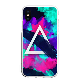 Чехол для iPhone XS Max матовый с принтом COLOR TRIANGLE в городе Новоалтайск, Силикон | Область печати: задняя сторона чехла, без боковых панелей | Тематика изображения на принте: bright | colorful | cool | disco | music | music lover | retro | speaker | tape recorder | technique | vintage | винтаж | динамик | диско | магнитофон | меломан | музыка | неон | разноцветный | ретро | техника
