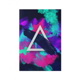 Обложка для паспорта матовая кожа с принтом COLOR TRIANGLE в городе Новоалтайск, натуральная матовая кожа | размер 19,3 х 13,7 см; прозрачные пластиковые крепления | Тематика изображения на принте: bright | colorful | cool | disco | music | music lover | retro | speaker | tape recorder | technique | vintage | винтаж | динамик | диско | магнитофон | меломан | музыка | неон | разноцветный | ретро | техника