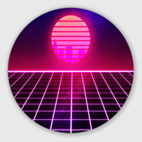 Коврик для мышки круглый с принтом DISCO SUNRISE в городе Новоалтайск, резина и полиэстер | круглая форма, изображение наносится на всю лицевую часть | bright | colorful | cool | disco | music | music lover | retro | speaker | tape recorder | technique | vintage | винтаж | динамик | диско | магнитофон | меломан | музыка | неон | разноцветный | ретро | техника