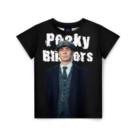 Детская футболка 3D с принтом Peaky Blinders в городе Новоалтайск, 100% гипоаллергенный полиэфир | прямой крой, круглый вырез горловины, длина до линии бедер, чуть спущенное плечо, ткань немного тянется | Тематика изображения на принте: peaky blinders | острые козырьки | сериал