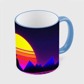 Кружка с принтом CYBERPUNK RETRO в городе Новоалтайск, керамика | ёмкость 330 мл | bright | colorful | cool | disco | music | music lover | retro | speaker | tape recorder | technique | vintage | винтаж | динамик | диско | магнитофон | меломан | музыка | неон | разноцветный | ретро | техника
