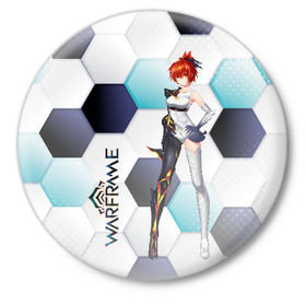Значок с принтом Warframe girl anime в городе Новоалтайск,  металл | круглая форма, металлическая застежка в виде булавки | digital extremes | excalibur | nyx | saryn | space | warframe | варфрэйм | космос | шутер
