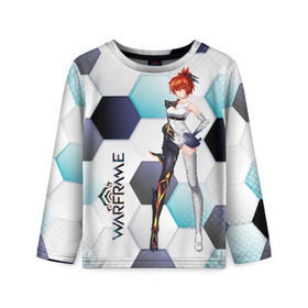 Детский лонгслив 3D с принтом Warframe girl anime в городе Новоалтайск, 100% полиэстер | длинные рукава, круглый вырез горловины, полуприлегающий силуэт
 | digital extremes | excalibur | nyx | saryn | space | warframe | варфрэйм | космос | шутер