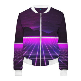 Женский бомбер 3D с принтом 90 YEARS sunrise в городе Новоалтайск, 100% полиэстер | застегивается на молнию, по бокам два кармана без застежек, мягкие манжеты, по низу бомбера и на воротнике — эластичная резинка | bright | colorful | cool | disco | music | music lover | retro | speaker | tape recorder | technique | vintage | винтаж | динамик | диско | магнитофон | меломан | музыка | неон | разноцветный | ретро | техника