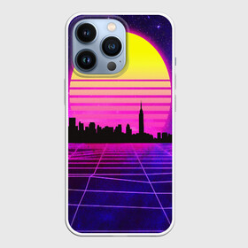 Чехол для iPhone 13 Pro с принтом ГОРОД В НЕОНЕ в городе Новоалтайск,  |  | Тематика изображения на принте: bright | colorful | cool | disco | music | music lover | retro | speaker | tape recorder | technique | vintage | винтаж | динамик | диско | магнитофон | меломан | музыка | неон | разноцветный | ретро | техника