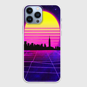 Чехол для iPhone 13 Pro Max с принтом ГОРОД В НЕОНЕ в городе Новоалтайск,  |  | Тематика изображения на принте: bright | colorful | cool | disco | music | music lover | retro | speaker | tape recorder | technique | vintage | винтаж | динамик | диско | магнитофон | меломан | музыка | неон | разноцветный | ретро | техника