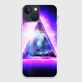 Чехол для iPhone 13 mini с принтом КОСМИЧЕСКИЙ ТРЕУГОЛЬНИК в городе Новоалтайск,  |  | bright | colorful | cool | disco | music | music lover | retro | speaker | tape recorder | technique | vintage | винтаж | динамик | диско | магнитофон | меломан | музыка | неон | разноцветный | ретро | техника