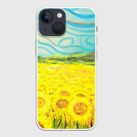 Чехол для iPhone 13 mini с принтом ПОДСОЛНУХИ ВАНГОГ в городе Новоалтайск,  |  | art | impressionism | night | painting | planets | sky | stars | style | van gogh | waves | ван гог | вихрь | волны | живопись | звезды | импрессионизм | искусство | краски | небо | ночь | рисунок | стиль