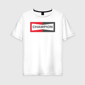 Женская футболка хлопок Oversize с принтом Однажды в Голливуде Champion в городе Новоалтайск, 100% хлопок | свободный крой, круглый ворот, спущенный рукав, длина до линии бедер
 | bradley pitt | hollywood | бред питт | брэд питт | квентин тарантино | однажды в голливуде