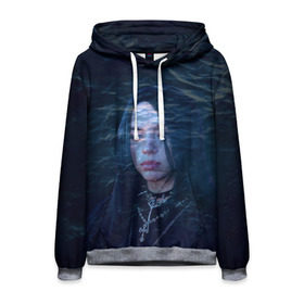 Мужская толстовка 3D с принтом Billie Eilish Ocean Eyes в городе Новоалтайск, 100% полиэстер | двухслойный капюшон со шнурком для регулировки, мягкие манжеты на рукавах и по низу толстовки, спереди карман-кенгуру с мягким внутренним слоем. | Тематика изображения на принте: bad guy | billie eilish | билли айлиш | эйлиш