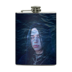 Фляга с принтом Billie Eilish Ocean Eyes в городе Новоалтайск, металлический корпус | емкость 0,22 л, размер 125 х 94 мм. Виниловая наклейка запечатывается полностью | Тематика изображения на принте: bad guy | billie eilish | билли айлиш | эйлиш