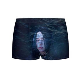 Мужские трусы 3D с принтом Billie Eilish Ocean Eyes в городе Новоалтайск, 50% хлопок, 50% полиэстер | классическая посадка, на поясе мягкая тканевая резинка | bad guy | billie eilish | билли айлиш | эйлиш