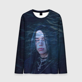 Мужской лонгслив 3D с принтом Billie Eilish Ocean Eyes в городе Новоалтайск, 100% полиэстер | длинные рукава, круглый вырез горловины, полуприлегающий силуэт | bad guy | billie eilish | билли айлиш | эйлиш