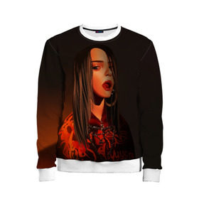 Детский свитшот 3D с принтом Billie Eilish в городе Новоалтайск, 100% полиэстер | свободная посадка, прямой крой, мягкая тканевая резинка на рукавах и понизу свитшота | bad guy | billie eilish | билли айлиш | эйлиш