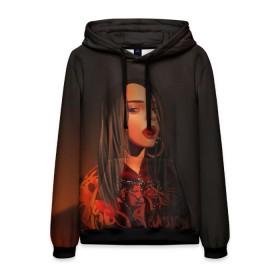 Мужская толстовка 3D с принтом Billie Eilish в городе Новоалтайск, 100% полиэстер | двухслойный капюшон со шнурком для регулировки, мягкие манжеты на рукавах и по низу толстовки, спереди карман-кенгуру с мягким внутренним слоем. | Тематика изображения на принте: bad guy | billie eilish | билли айлиш | эйлиш