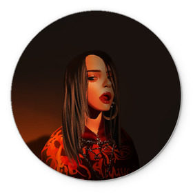 Коврик для мышки круглый с принтом Billie Eilish в городе Новоалтайск, резина и полиэстер | круглая форма, изображение наносится на всю лицевую часть | Тематика изображения на принте: bad guy | billie eilish | билли айлиш | эйлиш
