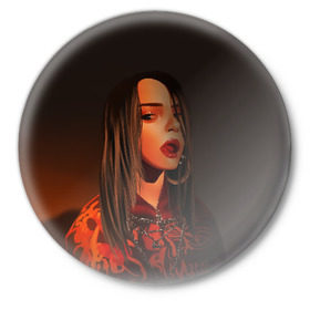 Значок с принтом Billie Eilish в городе Новоалтайск,  металл | круглая форма, металлическая застежка в виде булавки | Тематика изображения на принте: bad guy | billie eilish | билли айлиш | эйлиш