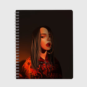 Тетрадь с принтом Billie Eilish в городе Новоалтайск, 100% бумага | 48 листов, плотность листов — 60 г/м2, плотность картонной обложки — 250 г/м2. Листы скреплены сбоку удобной пружинной спиралью. Уголки страниц и обложки скругленные. Цвет линий — светло-серый
 | bad guy | billie eilish | билли айлиш | эйлиш