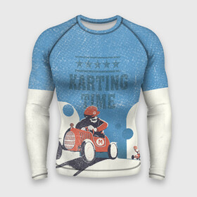 Мужской рашгард 3D с принтом Karting time в городе Новоалтайск,  |  | karting | автомобили | вождение | гонки | картинг | машины | рэйсинг | экстрим | экстримальныйспорт