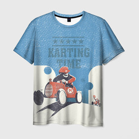Мужская футболка 3D с принтом Karting time в городе Новоалтайск, 100% полиэфир | прямой крой, круглый вырез горловины, длина до линии бедер | karting | автомобили | вождение | гонки | картинг | машины | рэйсинг | экстрим | экстримальныйспорт