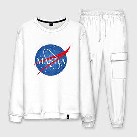 Мужской костюм хлопок с принтом Имя в стиле NASA в городе Новоалтайск, 100% хлопок | на свитшоте круглая горловина, мягкая резинка по низу. Брюки заужены к низу, на них два вида карманов: два “обычных” по бокам и два объемных, с клапанами, расположенные ниже линии бедра. Брюки с мягкой трикотажной резинкой на поясе и по низу штанин. В поясе для дополнительного комфорта — широкие завязки | заказать имя | имена | именные футболки | имя | конструктор имён | меня зовут | редактировать имя | футболки с именами | футболки с текстом
