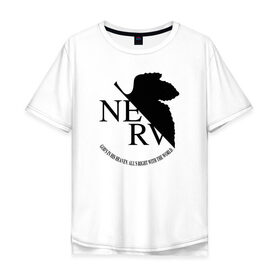 Мужская футболка хлопок Oversize с принтом EVANGELION (NERV 4) в городе Новоалтайск, 100% хлопок | свободный крой, круглый ворот, “спинка” длиннее передней части | angel | eva | evangelion | neon genesis evangelion | nerv | аска лэнгли сорью | ева | евангелион | мисато кацураги | рей аянами | синдзи
