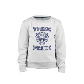 Детский свитшот хлопок с принтом Tiger pride в городе Новоалтайск, 100% хлопок | круглый вырез горловины, эластичные манжеты, пояс и воротник | 13 reasons why | 13 причин почему | netflix | алекс | брайс уокер | джастин фоули | джессика дэвис | зак | клэй дженсен | нетфликс | тайлер доун | тони падилья | ханна бейкер