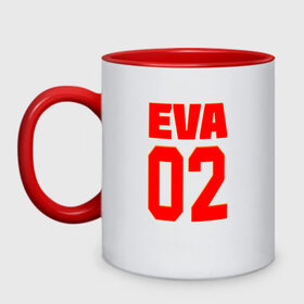 Кружка двухцветная с принтом EVANGELION (EVA 02) в городе Новоалтайск, керамика | объем — 330 мл, диаметр — 80 мм. Цветная ручка и кайма сверху, в некоторых цветах — вся внутренняя часть | Тематика изображения на принте: angel | eva | evangelion | neon genesis evangelion | nerv | аска лэнгли сорью | ева | евангелион | мисато кацураги | рей аянами | синдзи