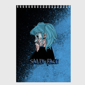 Скетчбук с принтом Sally face в городе Новоалтайск, 100% бумага
 | 48 листов, плотность листов — 100 г/м2, плотность картонной обложки — 250 г/м2. Листы скреплены сверху удобной пружинной спиралью | Тематика изображения на принте: sally face | маска | сали | салли | салли кромсалли | фейс | фишер