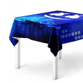 Скатерть 3D с принтом MARSHMELLO в городе Новоалтайск, 100% полиэстер (ткань не мнется и не растягивается) | Размер: 150*150 см | christopher comstock | dj | marshmello | music | диджей | клубная музыка | клубняк | крис комсток | маршмеллоу | музыка