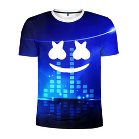 Мужская футболка 3D спортивная с принтом MARSHMELLO в городе Новоалтайск, 100% полиэстер с улучшенными характеристиками | приталенный силуэт, круглая горловина, широкие плечи, сужается к линии бедра | christopher comstock | dj | marshmello | music | диджей | клубная музыка | клубняк | крис комсток | маршмеллоу | музыка
