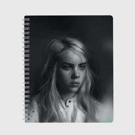 Тетрадь с принтом Billie Eilish в городе Новоалтайск, 100% бумага | 48 листов, плотность листов — 60 г/м2, плотность картонной обложки — 250 г/м2. Листы скреплены сбоку удобной пружинной спиралью. Уголки страниц и обложки скругленные. Цвет линий — светло-серый
 | bad guy | billie eilish | билли айлиш | эйлиш
