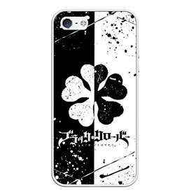Чехол для iPhone 5/5S матовый с принтом ЧЁРНЫЙ КЛЕВЕР в городе Новоалтайск, Силикон | Область печати: задняя сторона чехла, без боковых панелей | Тематика изображения на принте: asta | black bull | black clover | bull | clover | аста | бык | клевер | чёрный бык | чёрный клевер