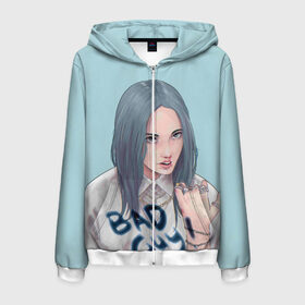 Мужская толстовка 3D на молнии с принтом Billie Eilish в городе Новоалтайск, 100% полиэстер | длина до линии бедра, манжеты и пояс оформлены мягкой тканевой резинкой, двухслойный капюшон со шнурком для регулировки, спереди молния, по бокам два кармана | bad guy | billie eilish | билли айлиш | эйлиш