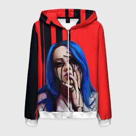 Мужская толстовка 3D на молнии с принтом Billie Eilish в городе Новоалтайск, 100% полиэстер | длина до линии бедра, манжеты и пояс оформлены мягкой тканевой резинкой, двухслойный капюшон со шнурком для регулировки, спереди молния, по бокам два кармана | bad guy | billie eilish | билли айлиш | эйлиш