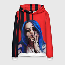 Мужская толстовка 3D с принтом Billie Eilish в городе Новоалтайск, 100% полиэстер | двухслойный капюшон со шнурком для регулировки, мягкие манжеты на рукавах и по низу толстовки, спереди карман-кенгуру с мягким внутренним слоем. | bad guy | billie eilish | билли айлиш | эйлиш