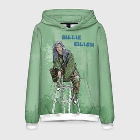 Мужская толстовка 3D с принтом Billie Eilish в городе Новоалтайск, 100% полиэстер | двухслойный капюшон со шнурком для регулировки, мягкие манжеты на рукавах и по низу толстовки, спереди карман-кенгуру с мягким внутренним слоем. | bad guy | billie eilish | билли айлиш | эйлиш