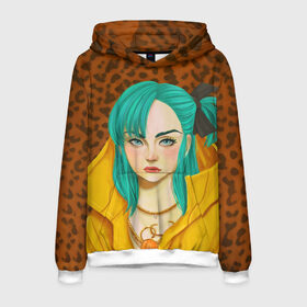 Мужская толстовка 3D с принтом Billie Eilish в городе Новоалтайск, 100% полиэстер | двухслойный капюшон со шнурком для регулировки, мягкие манжеты на рукавах и по низу толстовки, спереди карман-кенгуру с мягким внутренним слоем. | bad guy | billie eilish | билли айлиш | эйлиш