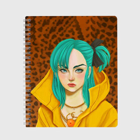 Тетрадь с принтом Billie Eilish в городе Новоалтайск, 100% бумага | 48 листов, плотность листов — 60 г/м2, плотность картонной обложки — 250 г/м2. Листы скреплены сбоку удобной пружинной спиралью. Уголки страниц и обложки скругленные. Цвет линий — светло-серый
 | bad guy | billie eilish | билли айлиш | эйлиш